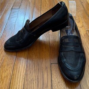 Ralph Lauren Collection purple label Black mesh Leather Loafers size 6.5 B Italy